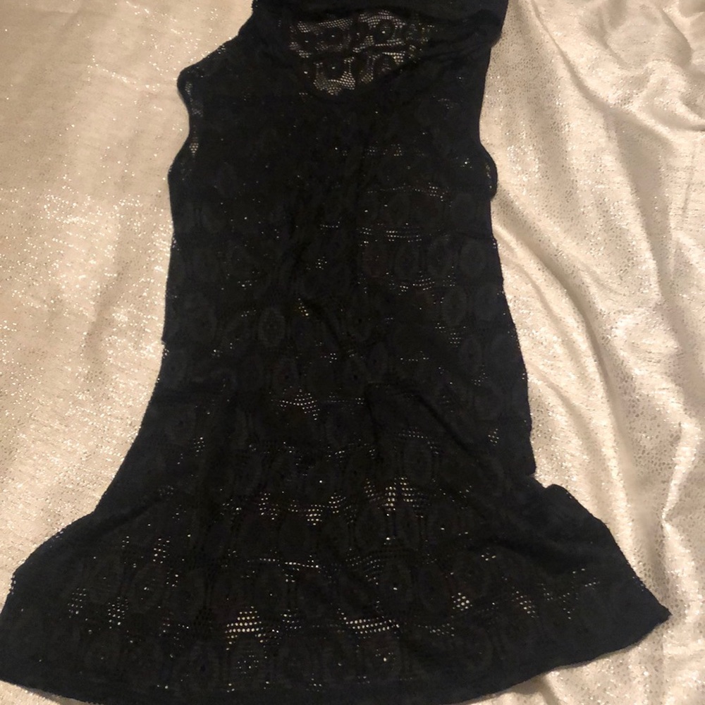 See-through cover up, black dress